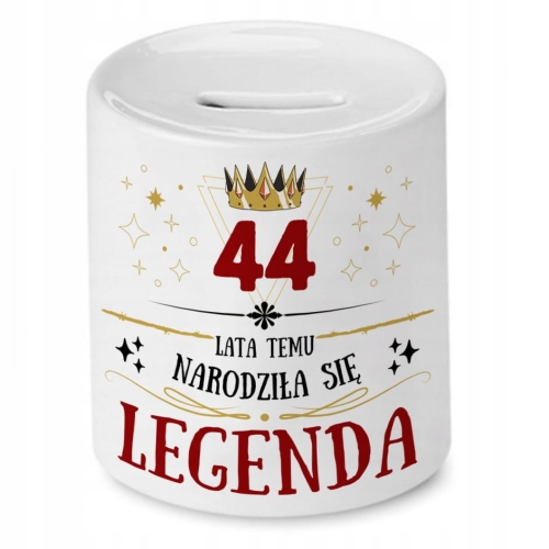 Skarbonka na Urodziny 44 44te 44-te na Prezent z Nadrukiem ze Zdjęciem
