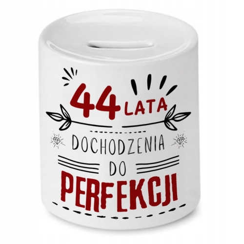 Skarbonka na Urodziny 44 44te 44-te na Prezent z Nadrukiem ze Zdjęciem