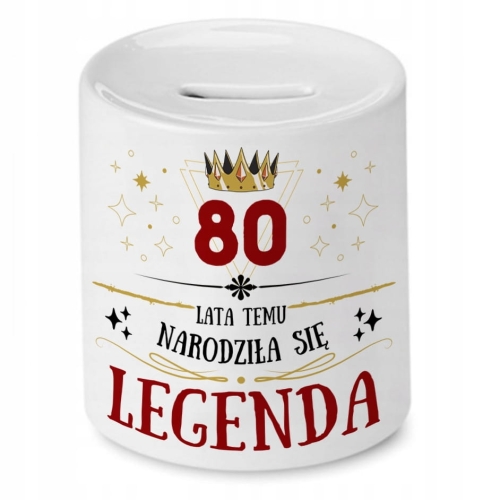 Skarbonka na Urodziny 80 80te 80-te na Prezent z Nadrukiem ze Zdjęciem