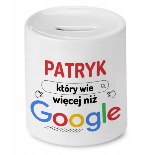 Skarbonka Dla Patryka na Urodziny Idealny Prezent z Nadrukiem ze Zdjęciem