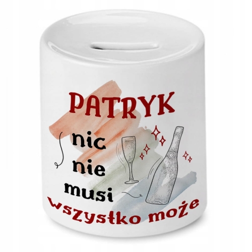 Skarbonka Dla Patryka na Urodziny Idealny Prezent z Nadrukiem ze Zdjęciem