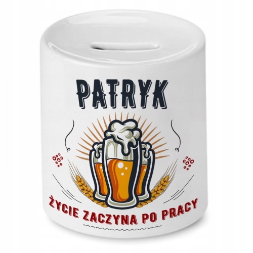 Skarbonka Dla Patryka na Urodziny Idealny Prezent z Nadrukiem ze Zdjęciem