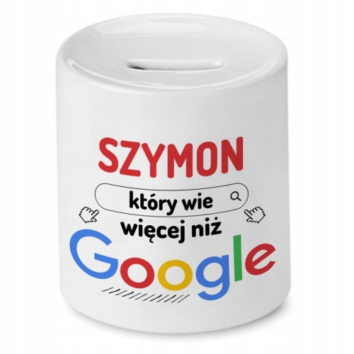 Skarbonka Dla Szymona na Urodziny Idealny Prezent z Nadrukiem ze Zdjęciem