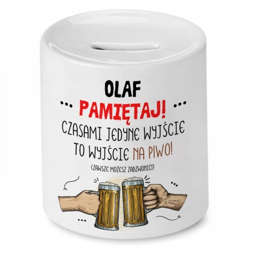 Skarbonka Dla Olafa na Urodziny Idealny Prezent z Nadrukiem ze Zdjęciem