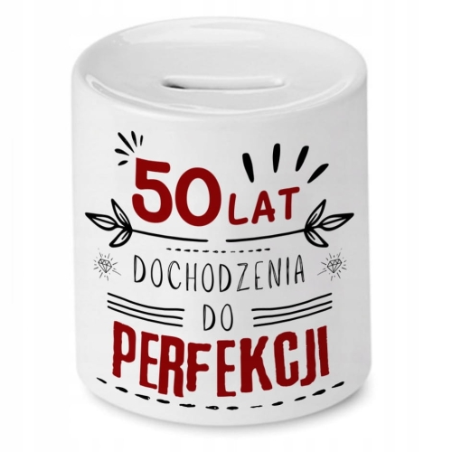 Skarbonka na Urodziny 50 50te 50-te na Prezent z Nadrukiem ze Zdjęciem
