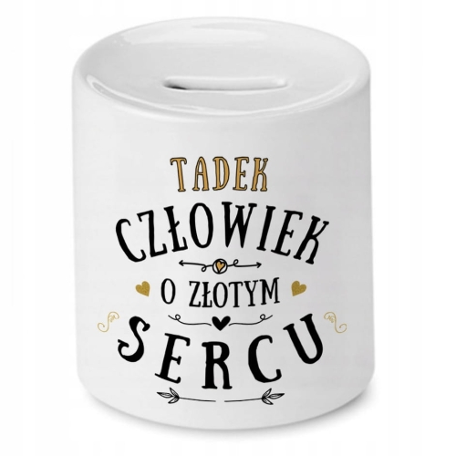 Skarbonka Dla Tadka na Urodziny Imieniny Prezent z Nadrukiem ze Zdjęciem