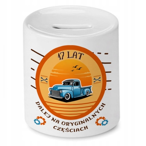 Skarbonka na Urodziny 17 17te 17-te na Prezent z Nadrukiem ze Zdjęciem