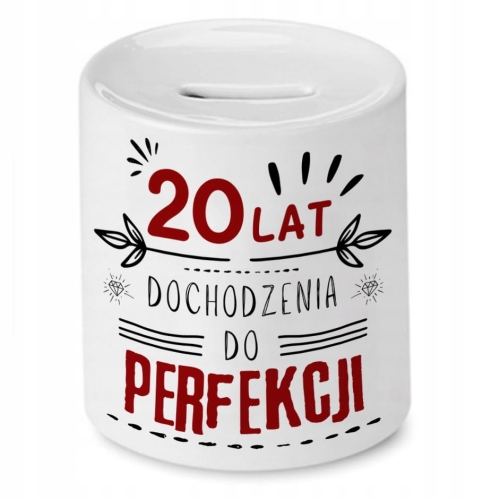 Skarbonka na Urodziny 20 20te 20-te na Prezent z Nadrukiem ze Zdjęciem