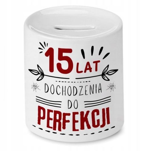 Skarbonka na Urodziny 15 15te 15-te na Prezent z Nadrukiem ze Zdjęciem