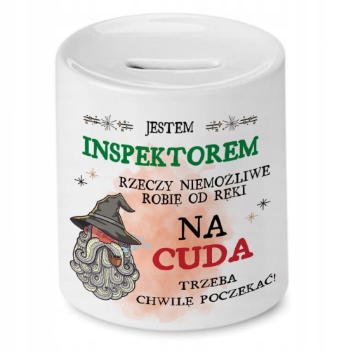 Skarbonka Dla Inspektora na Urodziny na Prezent z Nadrukiem ze Zdjęciem