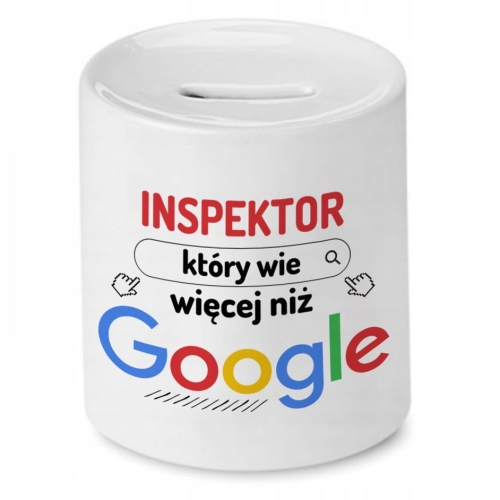 Skarbonka Dla Inspektora na Urodziny na Prezent z Nadrukiem ze Zdjęciem