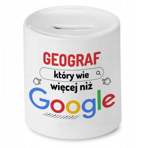 Skarbonka Dla Geografa na Urodziny na Prezent z Nadrukiem ze Zdjęciem