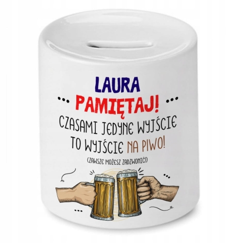Skarbonka Dla Laury na Urodziny Idealny Prezent z Nadrukiem ze Zdjęciem