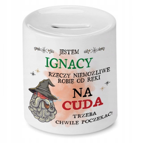 Skarbonka Dla Ignacego na Urodziny Idealny Prezent z Nadrukiem ze Zdjęciem