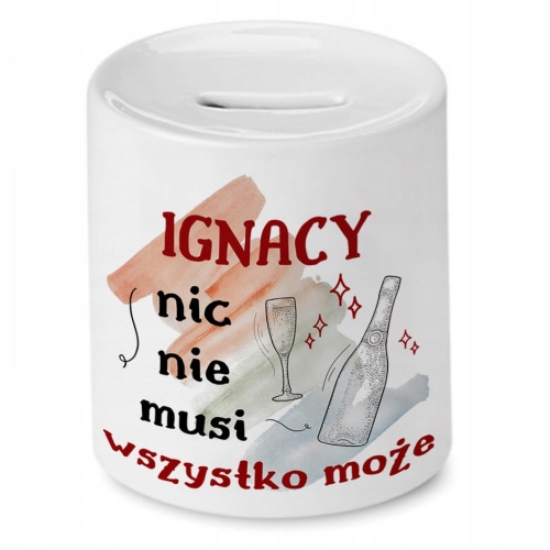 Skarbonka Dla Ignacego na Urodziny Idealny Prezent z Nadrukiem ze Zdjęciem