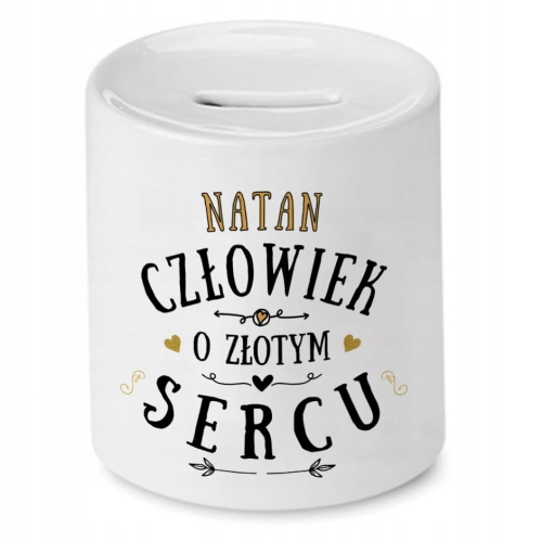 Skarbonka Dla Natana na Urodziny Imieniny Prezent z Nadrukiem ze Zdjęciem