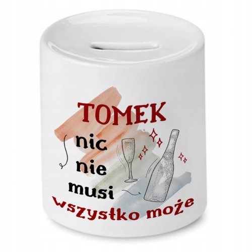 Skarbonka Dla Tomka na Urodziny Idealny Prezent z Nadrukiem ze Zdjęciem