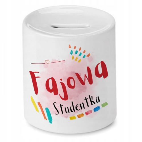 Skarbonka Dla Studentki na Urodziny na Prezent z Nadrukiem ze Zdjęciem