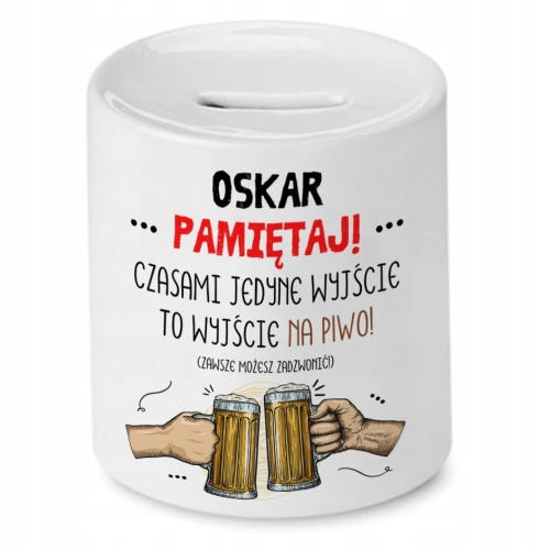 Skarbonka dla Oskara na Urodziny Idealny Prezent z Nadrukiem ze Zdjęciem