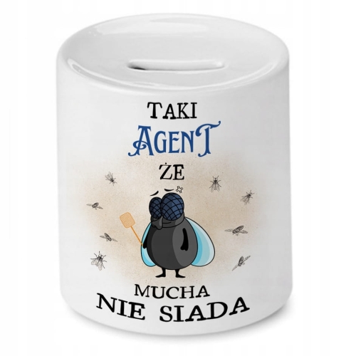 Skarbonka Dla Agenta na Urodziny na Prezent z Nadrukiem ze Zdjęciem