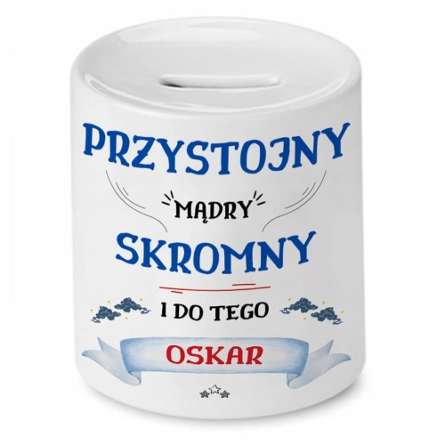 Skarbonka dla Oskara na Urodziny Idealny Prezent z Nadrukiem ze Zdjęciem