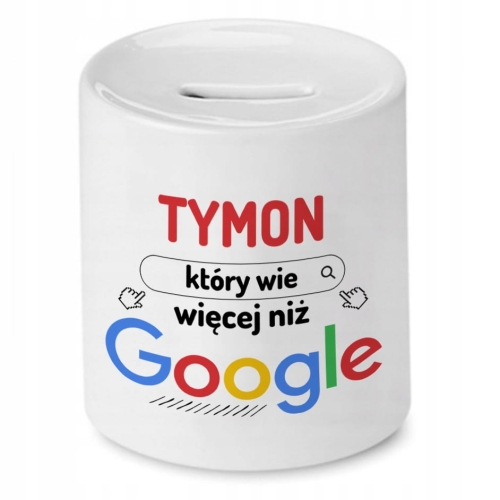Skarbonka Dla Tymona Tymka na Urodziny Prezent z Nadrukiem ze Zdjęciem