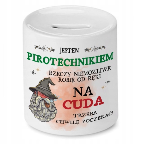 Skarbonka Dla Pirotechnika na Urodziny na Prezent z Nadrukiem ze Zdjęciem