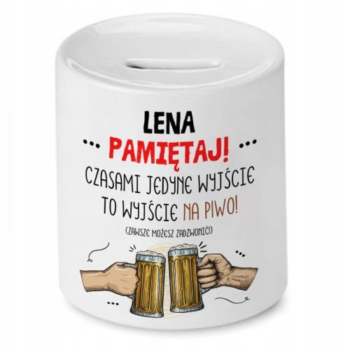Skarbonka dla Leny na Urodziny Idealny Prezent z Nadrukiem ze Zdjęciem