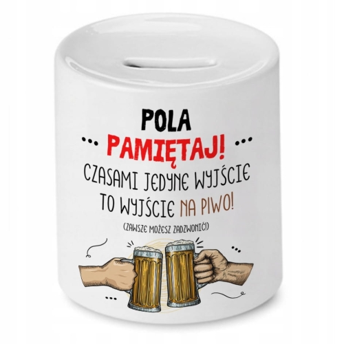 Skarbonka dla Poli na Urodziny Idealny Prezent z Nadrukiem ze Zdjęciem