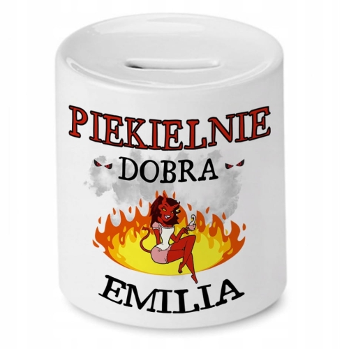 Skarbonka dla Emilii na Urodziny Idealny Prezent z Nadrukiem ze Zdjęciem
