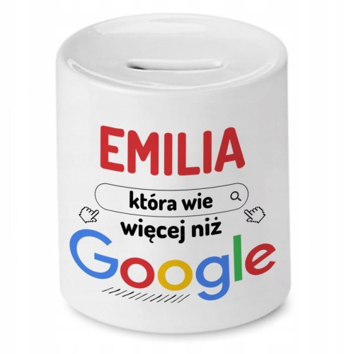 Skarbonka dla Emilii na Urodziny Idealny Prezent z Nadrukiem ze Zdjęciem