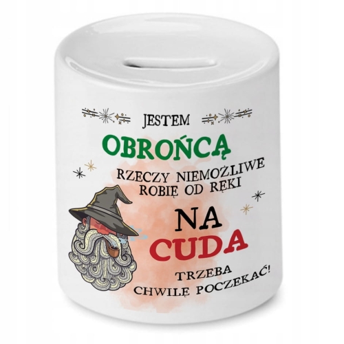 Skarbonka Dla Obrońcy na Urodziny na Prezent z Nadrukiem ze Zdjęciem