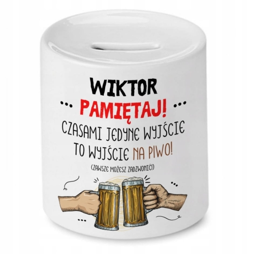 Skarbonka dla Wiktora na Urodziny Idealny Prezent z Nadrukiem ze Zdjęciem