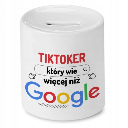 Skarbonka Dla Tiktokera na Urodziny na Prezent z Nadrukiem ze Zdjęciem