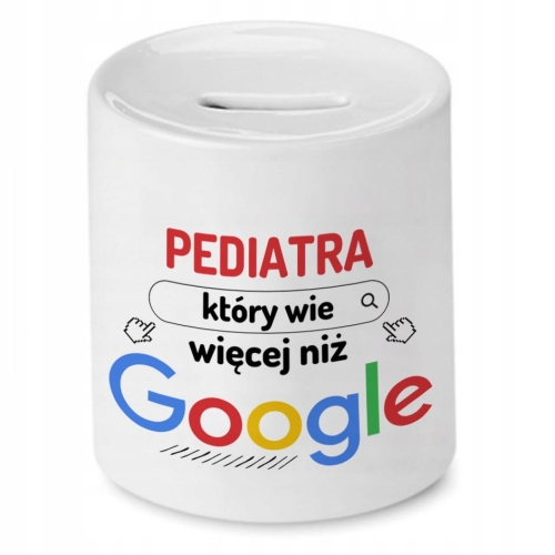 Skarbonka Dla Pediatry na Urodziny na Prezent z Nadrukiem ze Zdjęciem
