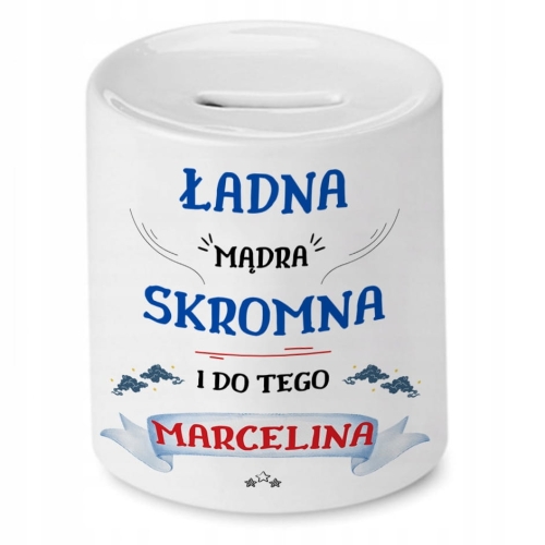 Skarbonka Dla Marceliny Urodziny Imieniny Prezent z Nadrukiem ze Zdjęciem