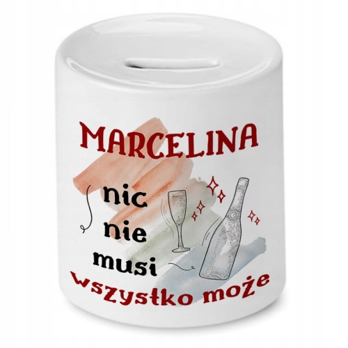 Skarbonka Dla Marceliny Urodziny Imieniny Prezent z Nadrukiem ze Zdjęciem