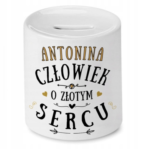 Skarbonka Dla Antoniny na Urodziny na Prezent z Nadrukiem ze Zdjęciem