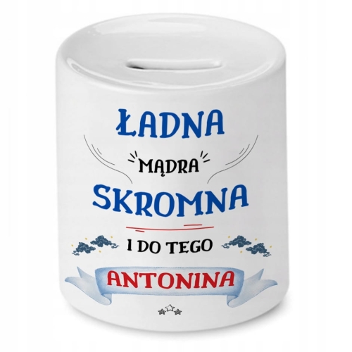 Skarbonka Dla Antoniny na Urodziny na Prezent z Nadrukiem ze Zdjęciem