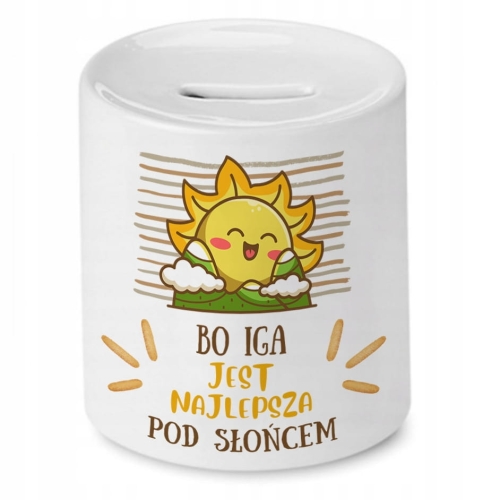 Skarbonka Dla Igi Idealny na Urodziny na Prezent z Nadrukiem ze Zdjęciem