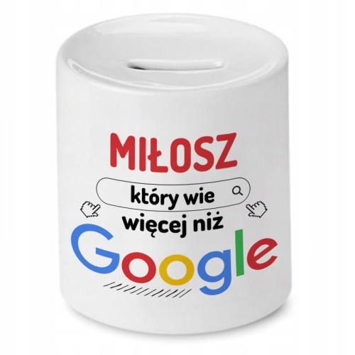 Skarbonka dla Miłosza na Urodziny Idealny Prezent z Nadrukiem ze Zdjęciem