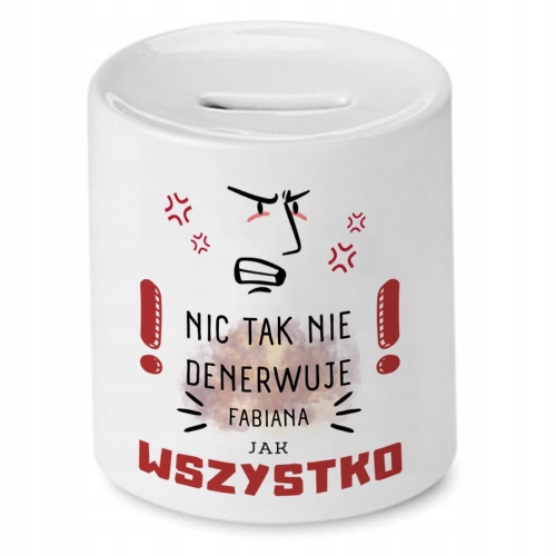 Skarbonka Dla Fabiana na Urodziny na Prezent z Nadrukiem ze Zdjęciem