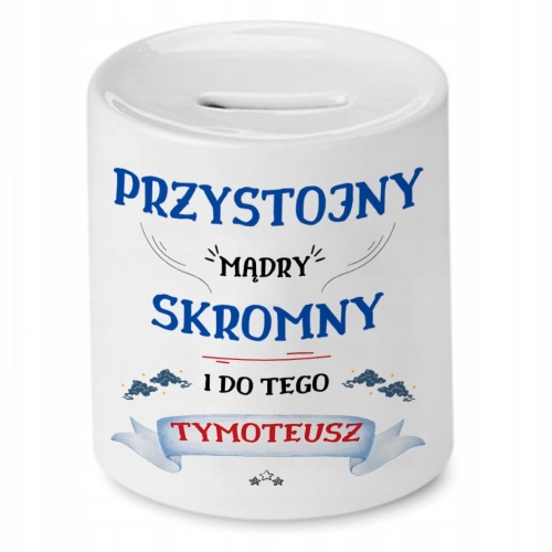 Skarbonka dla Tymoteusza na Urodziny Prezent z Nadrukiem ze Zdjęciem