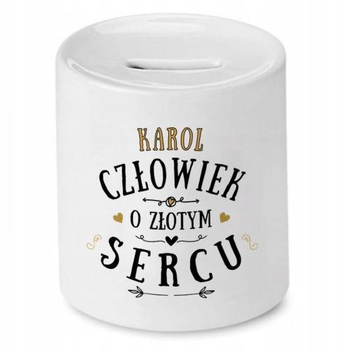 Skarbonka dla Karola na Urodziny Idealny Prezent z Nadrukiem ze Zdjęciem