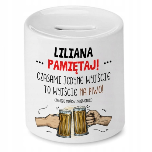 Skarbonka Dla Liliany na Urodziny Imieniny Prezent z Nadrukiem ze Zdjęciem