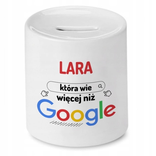 Skarbonka dla Lary na Urodziny Idealny Prezent z Nadrukiem ze Zdjęciem