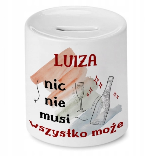 Skarbonka Dla Luizy na Urodziny Imieniny Prezent z Nadrukiem ze Zdjęciem