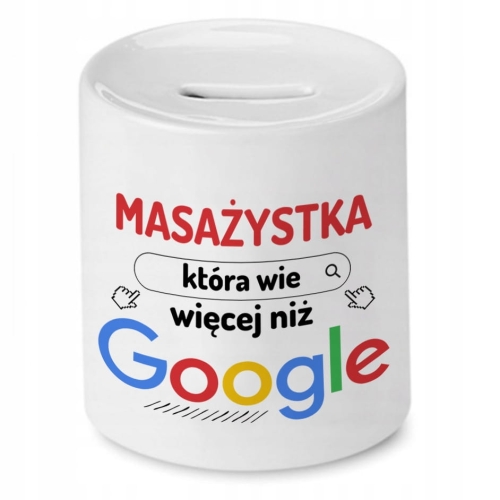 Skarbonka Dla Masażystki na Urodziny na Prezent z Nadrukiem ze Zdjęciem