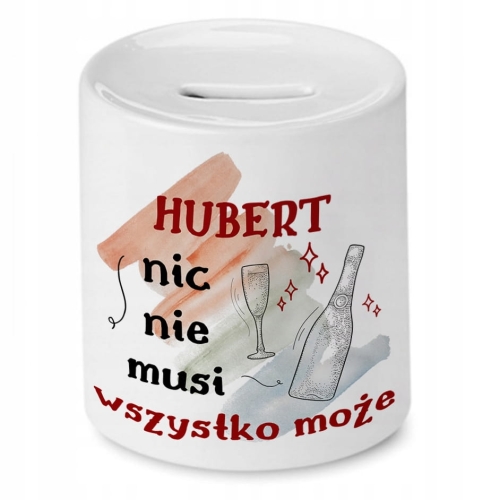 Skarbonka Dla Huberta na Urodziny Imieniny Prezent z Nadrukiem ze Zdjęciem