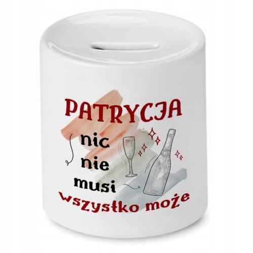 Skarbonka dla Patrycji na Urodziny Idealny Prezent z Nadrukiem ze Zdjęciem